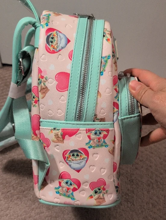 Loungefly Star Wars Grogu Heart Mini Backpack - Picture 7 of 9